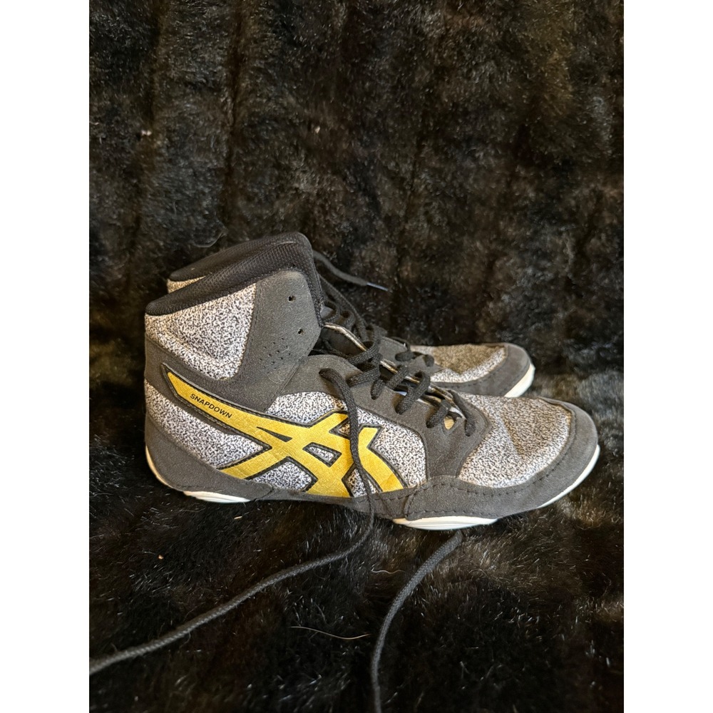 Asics Snapdown 2 Wrestling Shoes Mens Sz 8 White Gold Lace Up High Top
